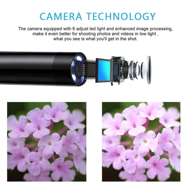 Alt view image 4 of 6 - USB Endoscope for OTG Android Phone 5.5mm Borescope Inspection Snake Camera IP67 Waterproof with 6 LED Lights For Type C