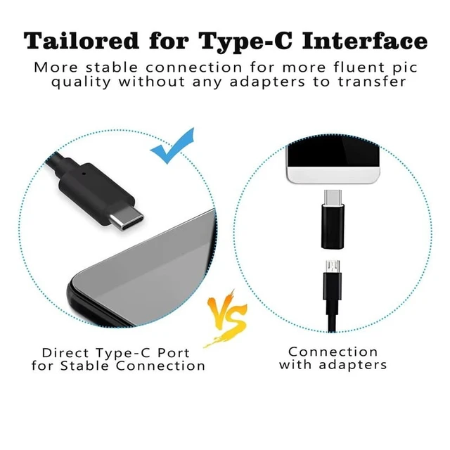 Alt view image 6 of 6 - USB Endoscope for OTG Android Phone 5.5mm Borescope Inspection Snake Camera IP67 Waterproof with 6 LED Lights For Type C