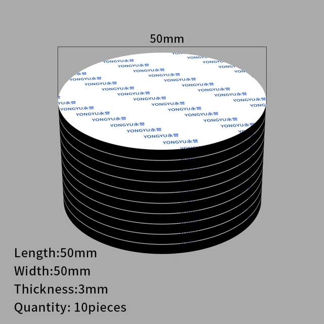 Alt view image 6 of 7 - 10X Double Sided Adhesive Pads,Heavy Duty Mounting Tape 3mm Thickness Pre-Cut Foam Tape,Super-Sticky Black Strong Pads Rectangle
