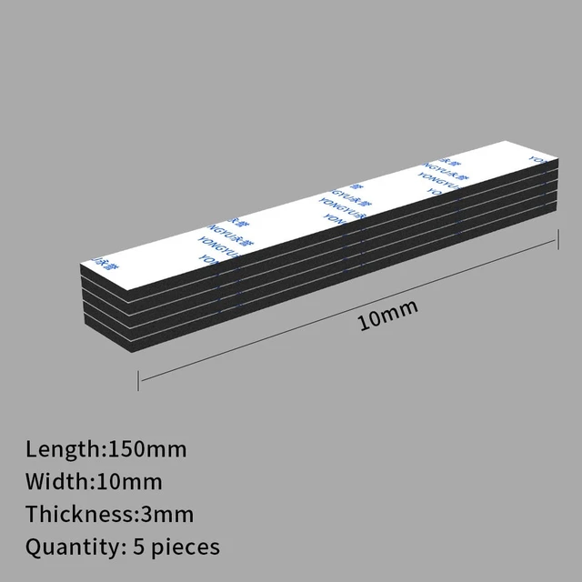 Alt view image 7 of 7 - 10X Double Sided Adhesive Pads,Heavy Duty Mounting Tape 3mm Thickness Pre-Cut Foam Tape,Super-Sticky Black Strong Pads Rectangle