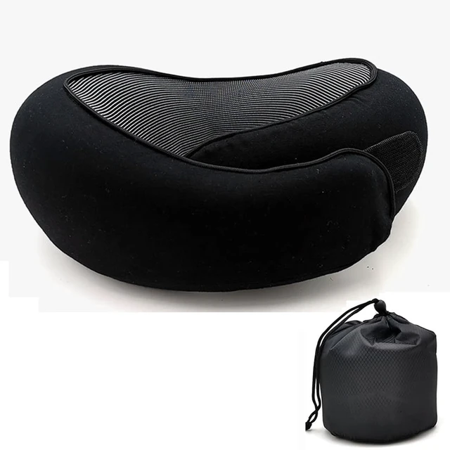 Alt view image 4 of 7 - Travel Neck Pillow Memory Foam U-shaped Pillow Snail Style Travel Neck Support Portable Adjustable Soft Noon Break Sleep Pillows