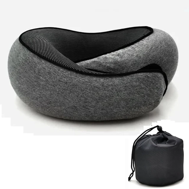 Alt view image 7 of 7 - Travel Neck Pillow Memory Foam U-shaped Pillow Snail Style Travel Neck Support Portable Adjustable Soft Noon Break Sleep Pillows
