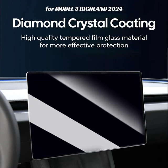 Alt view image 2 of 7 - Tempered Glass Film Protector for New Tesla Model Y Juniper 2025 2026 Launch Model 3 Highland 2024 Front Rear Screen Protective