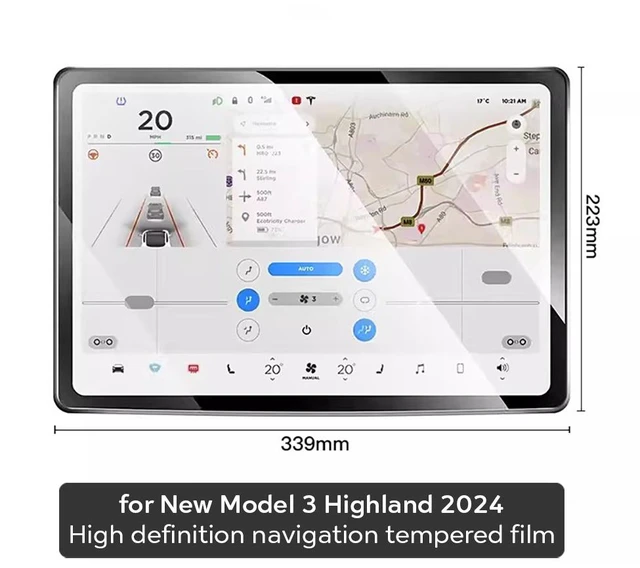 Alt view image 3 of 7 - Tempered Glass Film Protector for New Tesla Model Y Juniper 2025 2026 Launch Model 3 Highland 2024 Front Rear Screen Protective