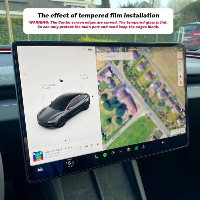 Alt view image 6 of 7 - Tempered Glass Film Protector for New Tesla Model Y Juniper 2025 2026 Launch Model 3 Highland 2024 Front Rear Screen Protective