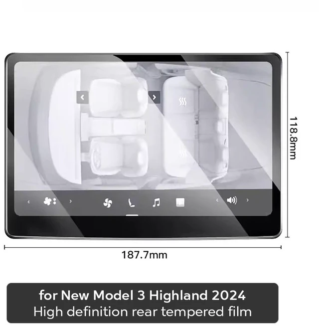 Alt view image 5 of 7 - Tempered Glass Film Protector for New Tesla Model Y Juniper 2025 2026 Launch Model 3 Highland 2024 Front Rear Screen Protective