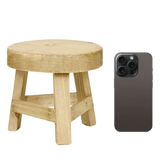 Alt view image 4 of 4 - Wooden Mini Stool Display Stand, Modern Wooden Succulent Plant Stand, Suitable for Balconies, Perfect for Mother's Day Gifts