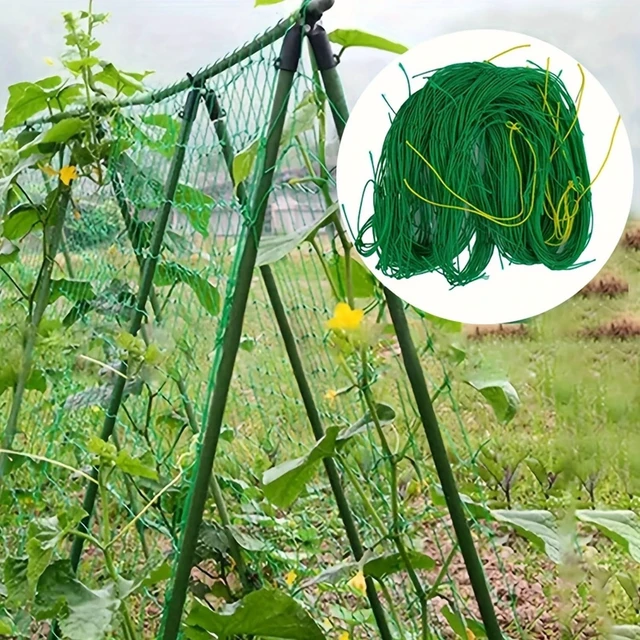 Alt view image 2 of 7 - Heavy-Duty Garden Trellis Netting for Climbing Plants - Ideal for Cucumbers, Vines & Tomatoes, UV-Stabilized Polyethylene, 179.9