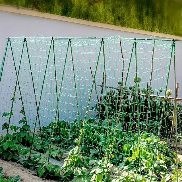 Alt view image 3 of 7 - Heavy-Duty Garden Trellis Netting for Climbing Plants - Ideal for Cucumbers, Vines & Tomatoes, UV-Stabilized Polyethylene, 179.9