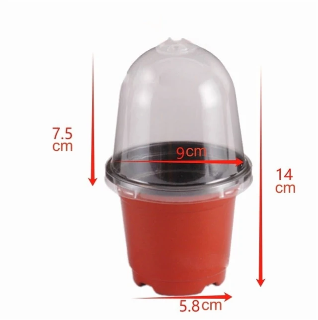 Alt view image 7 of 7 - 18Pcs(9 Pots+9 Lids) Plant Nursery Pots with Humidity Dome Soft Transparent Plastic Gardening Pot Planting Containers Planter