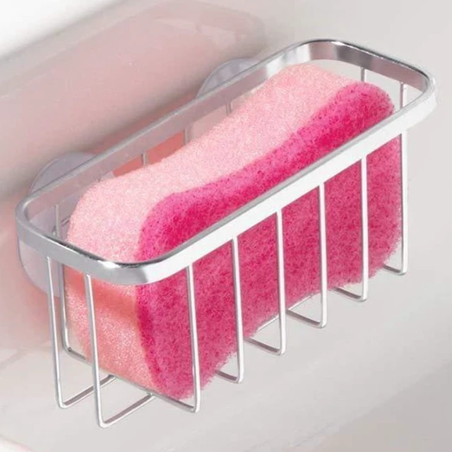 Alt view image 4 of 6 - Kitchen Sponge Holder Stainless Steel Sink Basket Storage Braket Rustproof Waterproof Liquid Drainer Rack