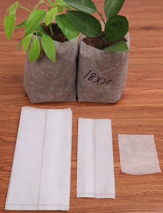 Alt view image 4 of 6 - 100pcs Nonwoven Fabric Nursery Plant Grow Bags Seedling Growing Planter Planting Pots Garden Eco-Friendly Ventilate Bags