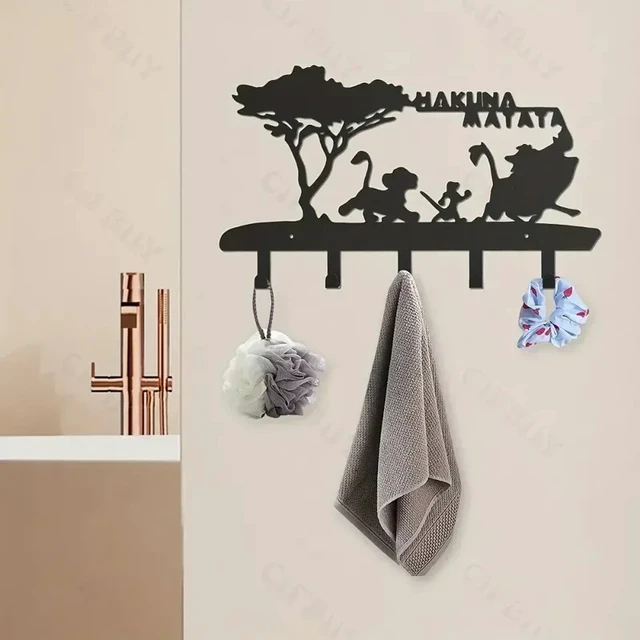 Alt view image 2 of 7 - Key Holder Wall Mounted Key Hook Easy to Install with 5 Hooks Black Metal Key Organizer Coat Rack Storage Rack