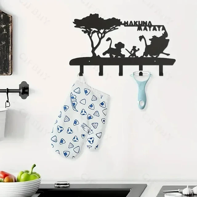 Alt view image 6 of 7 - Key Holder Wall Mounted Key Hook Easy to Install with 5 Hooks Black Metal Key Organizer Coat Rack Storage Rack