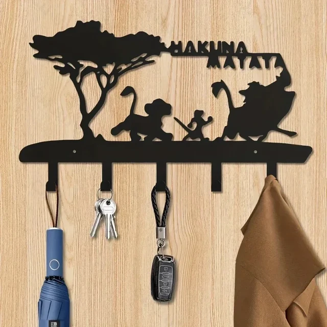 Alt view image 5 of 7 - Key Holder Wall Mounted Key Hook Easy to Install with 5 Hooks Black Metal Key Organizer Coat Rack Storage Rack