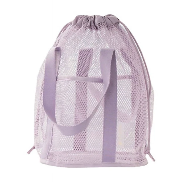 Alt view image 7 of 7 - Travel Large Capacity Mesh Nylon Cosmetic Bag Organizer Foldable Casual Mesh Drawstring Bags Rope Bundle Pocket Swim Washing Bag