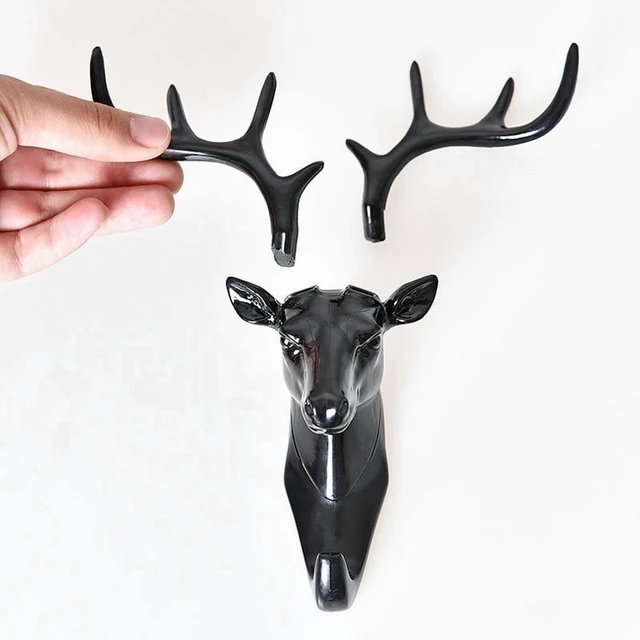 Alt view image 3 of 7 - Wall Hanging Hook Vintage Deer Head Antlers for Hanging Clothes Hat Scarf Key Deer Horns Hanger Rack Wall Decoration