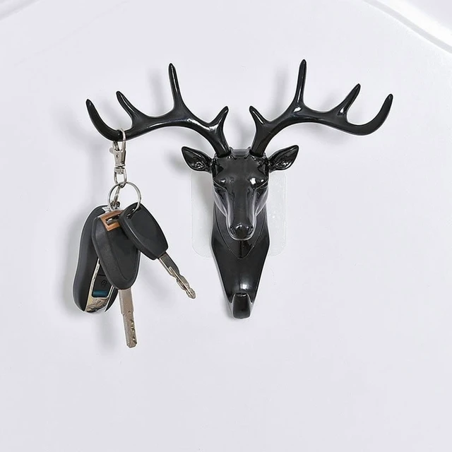 Alt view image 2 of 7 - Wall Hanging Hook Vintage Deer Head Antlers for Hanging Clothes Hat Scarf Key Deer Horns Hanger Rack Wall Decoration