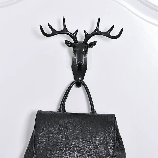 Alt view image 4 of 7 - Wall Hanging Hook Vintage Deer Head Antlers for Hanging Clothes Hat Scarf Key Deer Horns Hanger Rack Wall Decoration