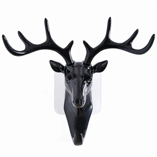 Alt view image 6 of 7 - Wall Hanging Hook Vintage Deer Head Antlers for Hanging Clothes Hat Scarf Key Deer Horns Hanger Rack Wall Decoration