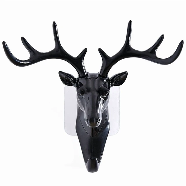 Alt view image 7 of 7 - Wall Hanging Hook Vintage Deer Head Antlers for Hanging Clothes Hat Scarf Key Deer Horns Hanger Rack Wall Decoration
