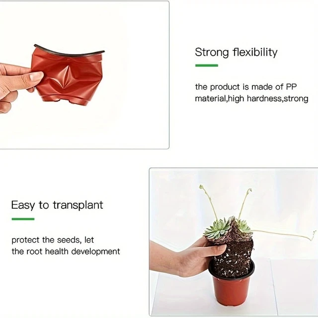Alt view image 4 of 7 - 50-Pack Americana Style Nursery Pots - Versatile Indoor/Outdoor Seedling Containers, Durable & Decorative