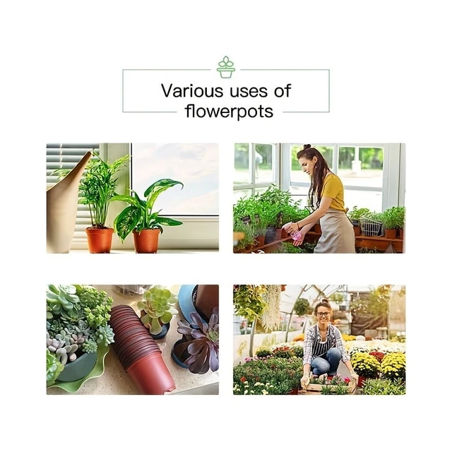 Alt view image 6 of 7 - 50-Pack Americana Style Nursery Pots - Versatile Indoor/Outdoor Seedling Containers, Durable & Decorative