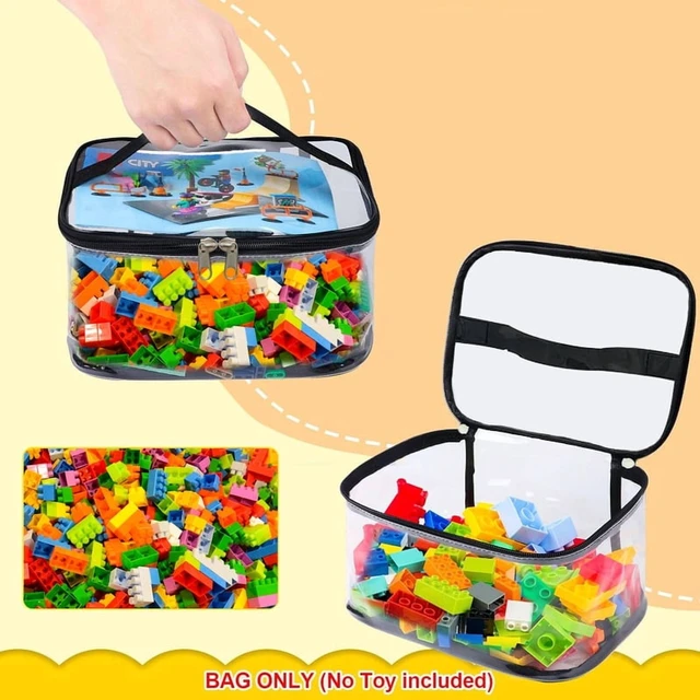 Alt view image 2 of 7 - Transparent Mesh Zipper Toy Storage Bag - Large Capacity Puzzle and Block Organizer, Ideal for Toy and Building Block Storage So