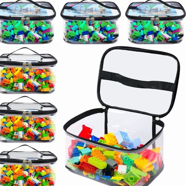 Alt view image 4 of 7 - Transparent Mesh Zipper Toy Storage Bag - Large Capacity Puzzle and Block Organizer, Ideal for Toy and Building Block Storage So