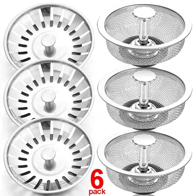 Main image of Wholesale Kitchen Sink Strainers with Handle Stopper Sink Drain Basket Stainless Steel Mesh Filter Waste Hole Trap Strainer