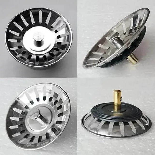 Alt view image 6 of 7 - Wholesale Kitchen Sink Strainers with Handle Stopper Sink Drain Basket Stainless Steel Mesh Filter Waste Hole Trap Strainer