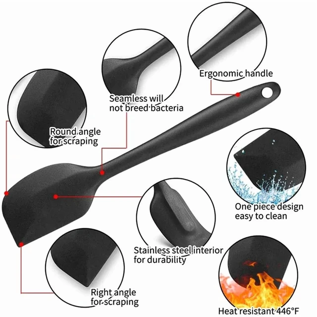 Alt view image 3 of 7 - 6Pcs Silicone Spatula Set Food Grade Non Stick Heat Resistant Spatulas Turner for Cooking Baking Mixing Baking Tools