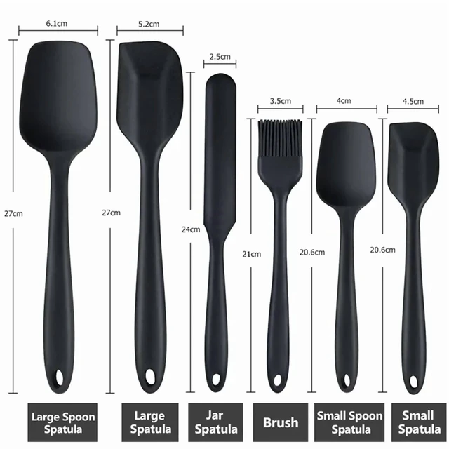 Alt view image 7 of 7 - 6Pcs Silicone Spatula Set Food Grade Non Stick Heat Resistant Spatulas Turner for Cooking Baking Mixing Baking Tools