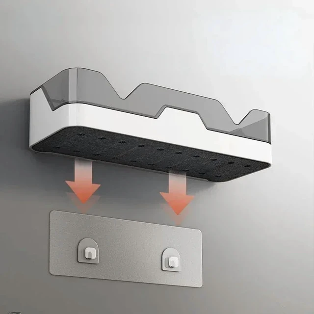Alt view image 3 of 7 - Bathroom Shelf Organizer Shower Storage Rack Black Corner Shelves Wall Mounted Aluminum Toilet Shampoo Holder No Drill