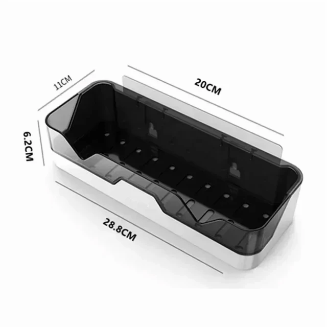 Alt view image 7 of 7 - Bathroom Shelf Organizer Shower Storage Rack Black Corner Shelves Wall Mounted Aluminum Toilet Shampoo Holder No Drill