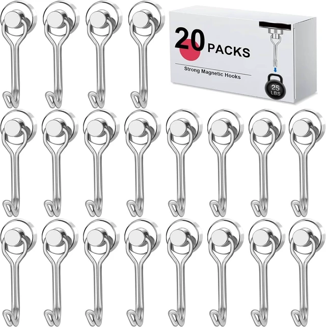 Main image of 3/6/12/20Pcs Black Magnetic Hooks Cruis Heavy Duty Magnetic Hangers, Extra Strong Magnets with Hook for Hanging, Resistant Base