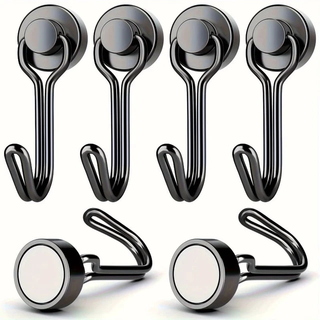 Alt view image 2 of 7 - 3/6/12/20Pcs Black Magnetic Hooks Cruis Heavy Duty Magnetic Hangers, Extra Strong Magnets with Hook for Hanging, Resistant Base