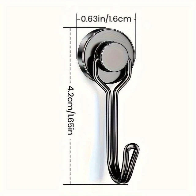 Alt view image 3 of 7 - 3/6/12/20Pcs Black Magnetic Hooks Cruis Heavy Duty Magnetic Hangers, Extra Strong Magnets with Hook for Hanging, Resistant Base