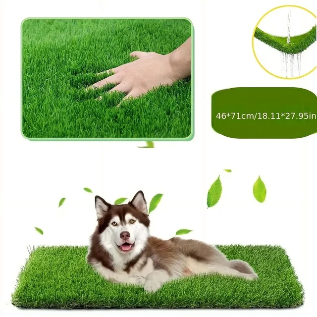 Alt view image 4 of 6 - Ultimate Washable Dog Grass Mat - Reusable, Odor-Control Artificial Lawn for Pet Training, Easy-Clean Pee Pad Non-Slip Backing