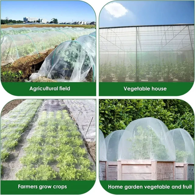 Alt view image 4 of 7 - Garden Plant Insect Netting Vegetable, Flower and Fruit Care Cover Netting Pest Control Bird-proof 60 Mesh Protective Netting