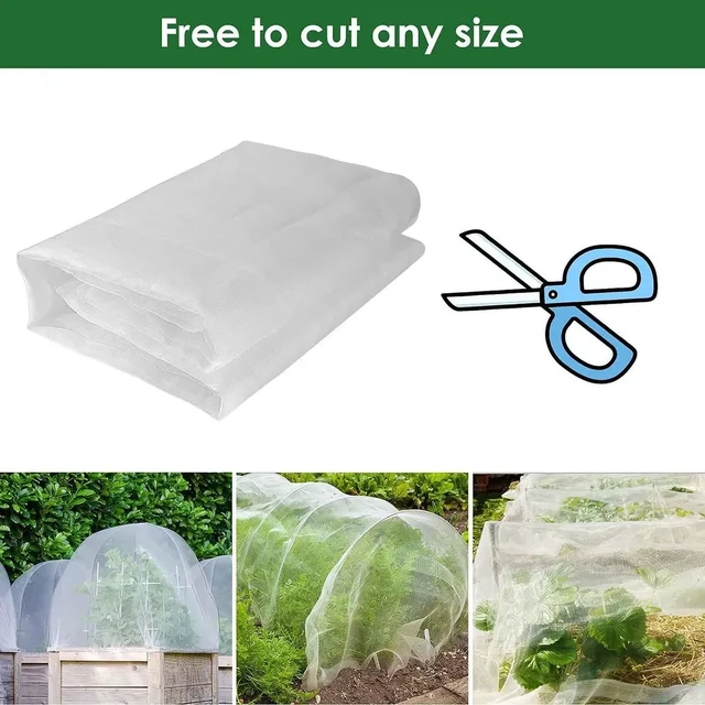 Alt view image 7 of 7 - Garden Plant Insect Netting Vegetable, Flower and Fruit Care Cover Netting Pest Control Bird-proof 60 Mesh Protective Netting