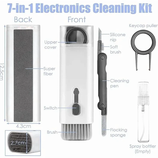 Alt view image 7 of 7 - 7-in-1 Computer Keyboard Cleaner Brush Kit Earphone Cleaning Pen For Headset Keyboard Cleaning Tools Cleaner Keycap Puller Kit