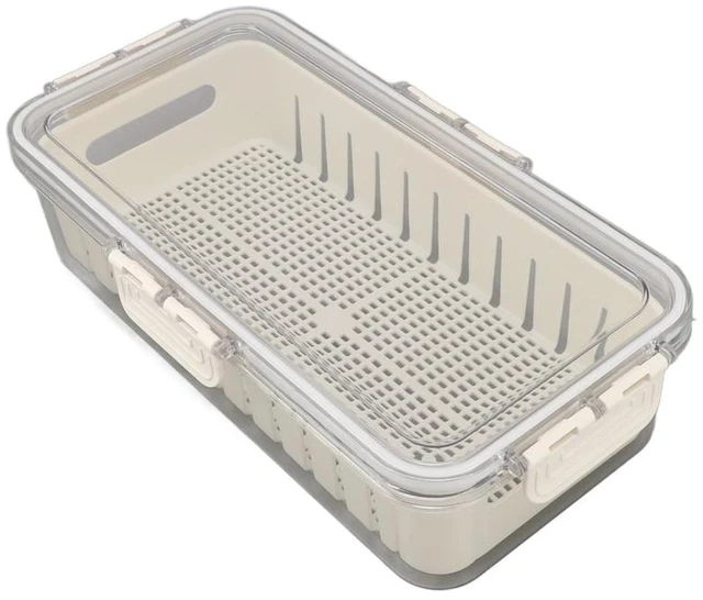 Main image of Refrigerator Fresh Food Storage Containers PET Multifunctional with Drainer Fridge Airtight Crisper for Kitchen Dining Room