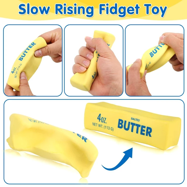 Alt view image 3 of 7 - Butter Squishy- Slow Rising Fidget Toys, Novelty Stress Relief Butter Squeeze Toy for Adults & Kids, Party Favors Gift Sensory Toy (1 PC)