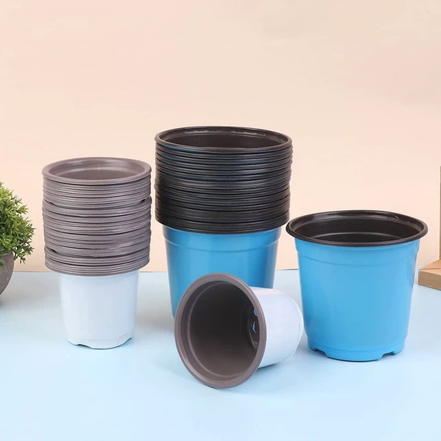 Alt view image 4 of 7 - 10 Pcs Two-color Thickened Plastic Seedling Pots Succulent Cultivation With Small Pots Simple Planting Seedling Pots