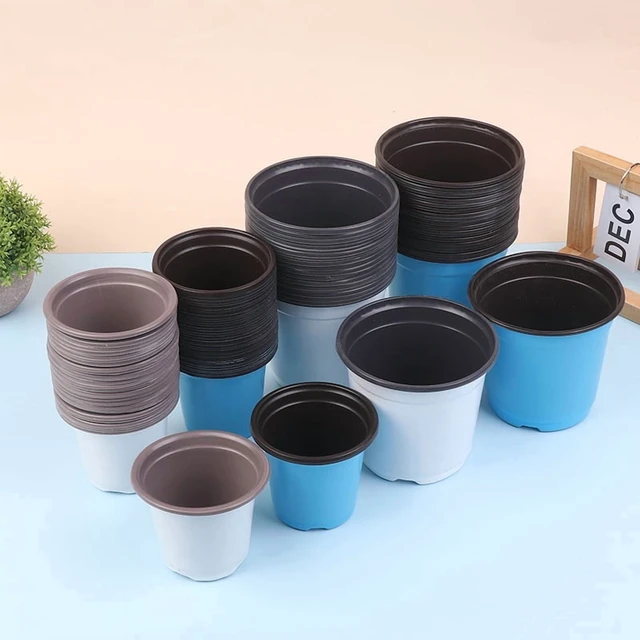 Alt view image 3 of 7 - 10 Pcs Two-color Thickened Plastic Seedling Pots Succulent Cultivation With Small Pots Simple Planting Seedling Pots