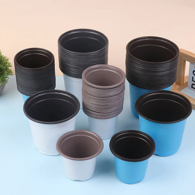 Alt view image 2 of 7 - 10 Pcs Two-color Thickened Plastic Seedling Pots Succulent Cultivation With Small Pots Simple Planting Seedling Pots