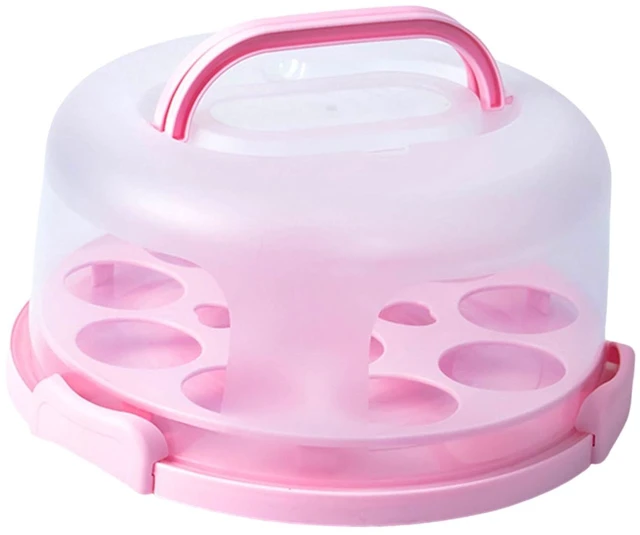 Main image of Convenient Cake Carrier Portable Buckle PP Cake Box Baking Packaging Box with Handle Handy Cupcake Holder Tray Cake Packaging