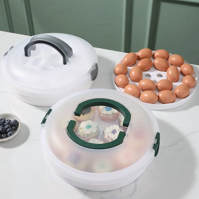 Alt view image 4 of 7 - Convenient Cake Carrier Portable Buckle PP Cake Box Baking Packaging Box with Handle Handy Cupcake Holder Tray Cake Packaging