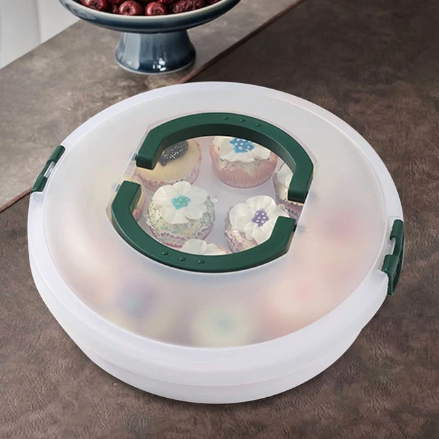 Alt view image 5 of 7 - Convenient Cake Carrier Portable Buckle PP Cake Box Baking Packaging Box with Handle Handy Cupcake Holder Tray Cake Packaging